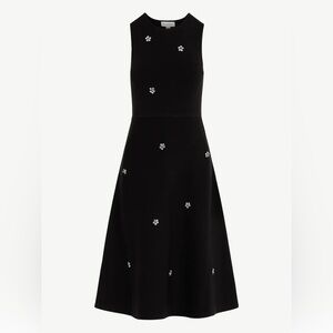 Free Assembly Black Beaded Sleeveless Midi Sweater Dress